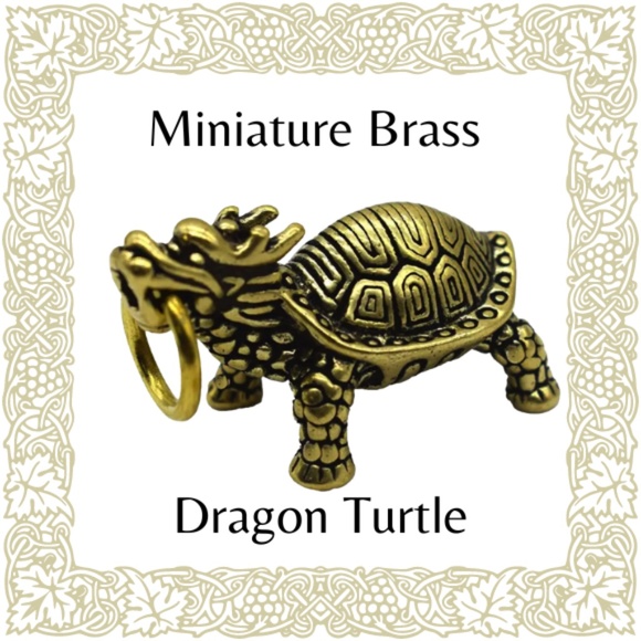 Miniature Brass Dragon Turtle - Assorted Information Below - Meaning & History - Picture 1 of 6